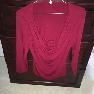 Cowl neck long sleeve shirt